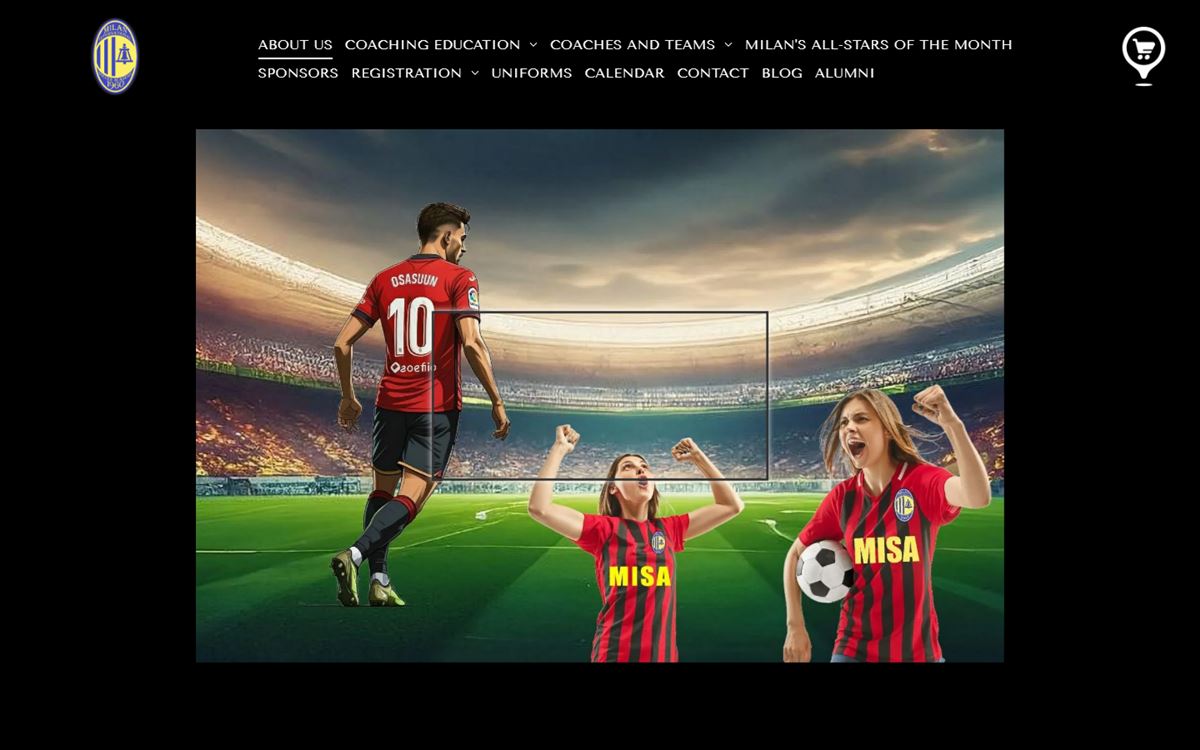 Milan International Soccer Academy website built by MetOrbix